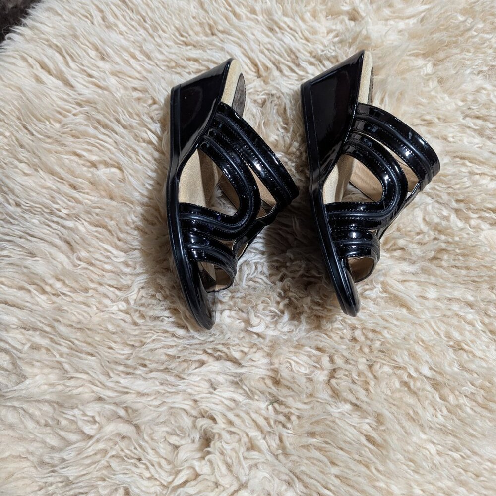 Black Patent Leather Sandals - Picture 3 of 4